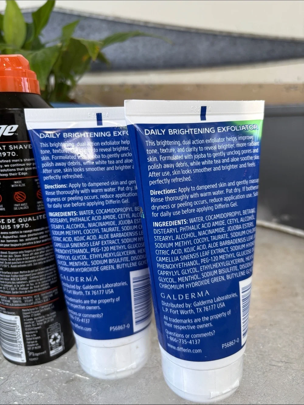 edge Sensitive Skin Shave Gel with Orange Cap and Black Bottle